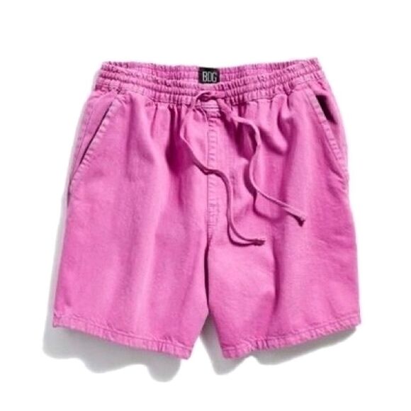 Urban Outfitters BDG Pink Denim Volley Drawstring Shorts Small - Picture 1 of 6